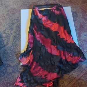 Mirasol Vibrant Black and Red Maxi Skirt